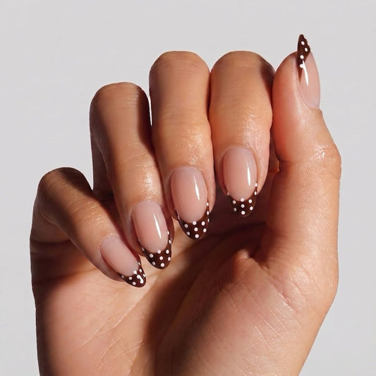 Mocha Dots - Soft Gel Press-On Nails