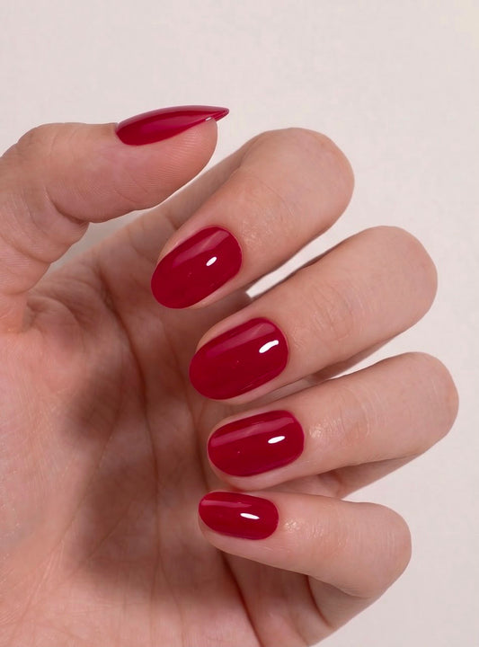 Parisian Red Oval - Soft Gel Press-On Nails