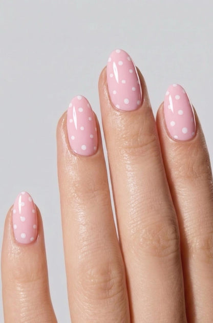 Pink Polkadot - Soft Gel Press-On Nails